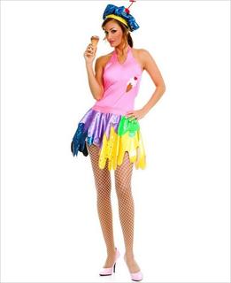 Sexy "Ice Cream Girl" Costume w/ Hat