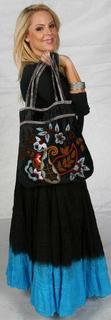 Black Viscose Bag Embroidered