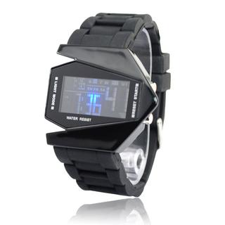 Free Shipping Cool Screen Touch LED Binary Wrist Watch with golden case for Men 